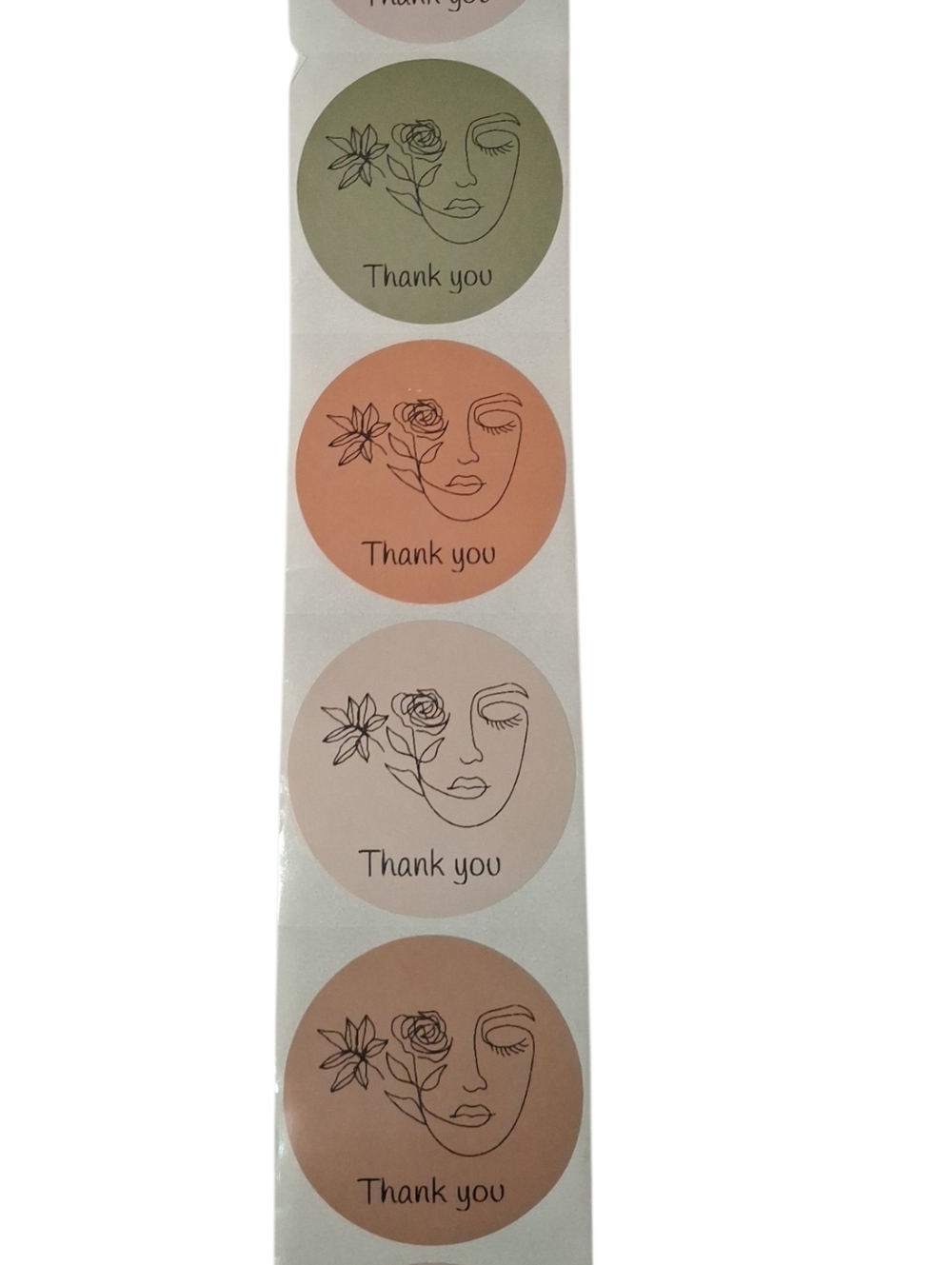 100 Thank You Stickers In Earth Tones - Picture 2 of 2